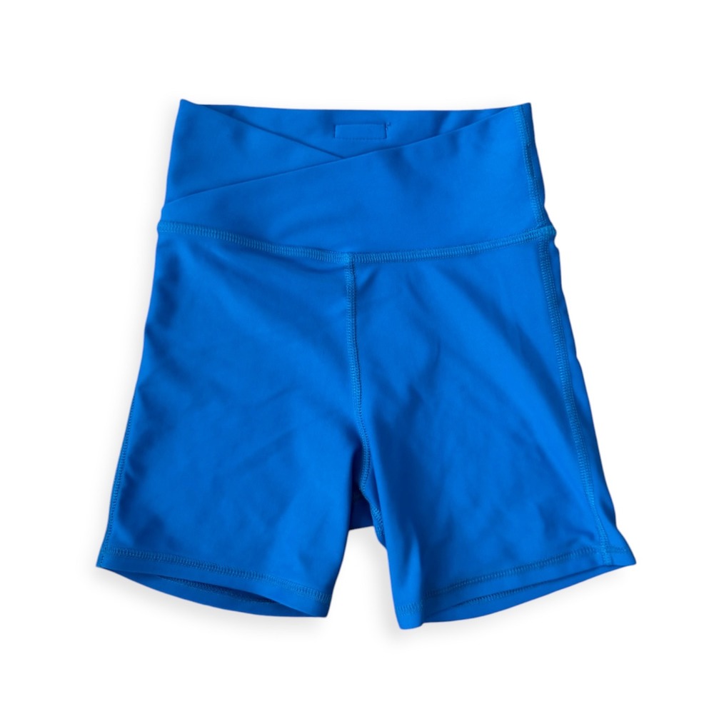 Five Dancewear Electric Blue Crossover Waist Athletic Shorts Youth XL